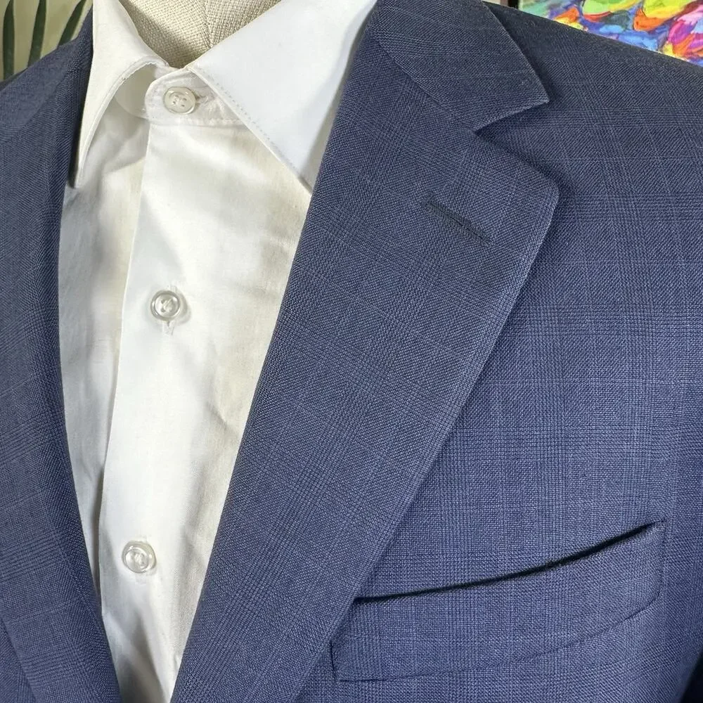 Michael Kors Men 42L sport coat blazer Wool Tone/Tone Glenn Plaid